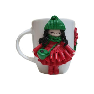 Artisan Handmade Yalda Doll Ceramic Mug – Colorful Decorative Mug for Hot and Cold Drinks
