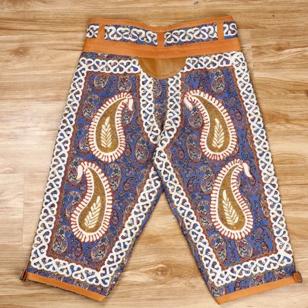 Authentic Persian Zoorkhaneh 34 Pant Made with Termeh Fabric & Genuine Leather (1)