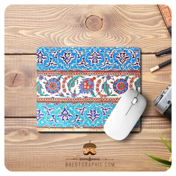 Desk Mouse Pad Featuring Traditional Iranian Slimi Art – Smooth Surface & Durable Colors