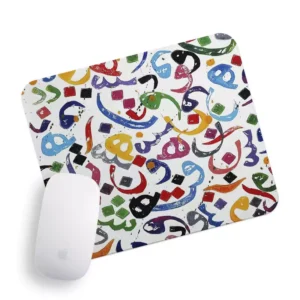 Desk Mouse Pad Iranian Alphabet Design – High-Quality Fabric and Plastic, Lightweight, Comfortable