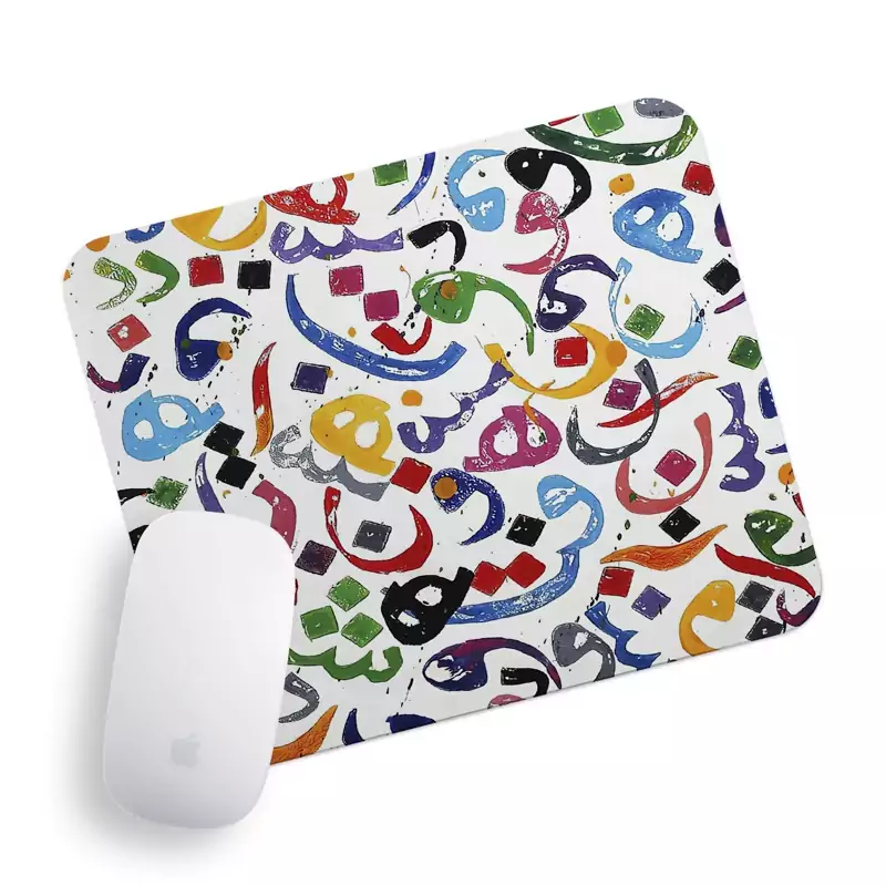 Main image of Desk Mouse Pad Iranian Alphabet Design – High-Quality Fabric and Plastic, Lightweight, Comfortable