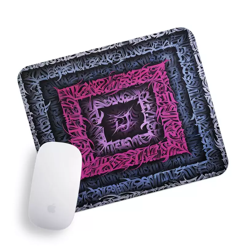 Main image of Desk Mouse Pad Iranian Calligraphy Motif – Lightweight, Non-Fading, Soft Fabric and Plastic Blend
