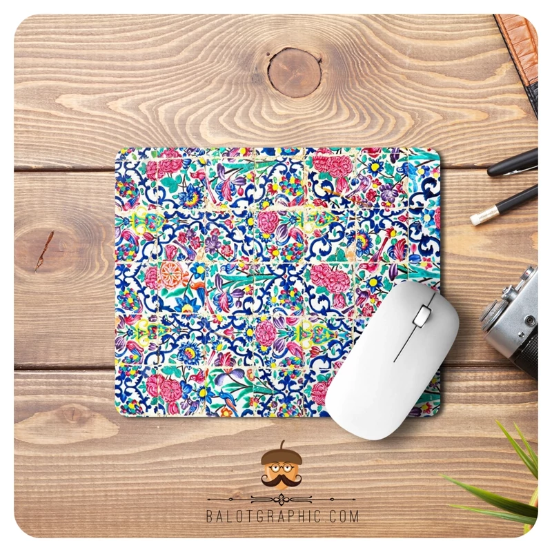 Main image of Desk Mouse Pad with Persian-Inspired Slimi Pattern – Flexible, Lightweight and Smooth Tracking