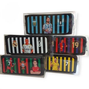 Double-Zipper Football Style School Pencil Case – High-Quality Canvas