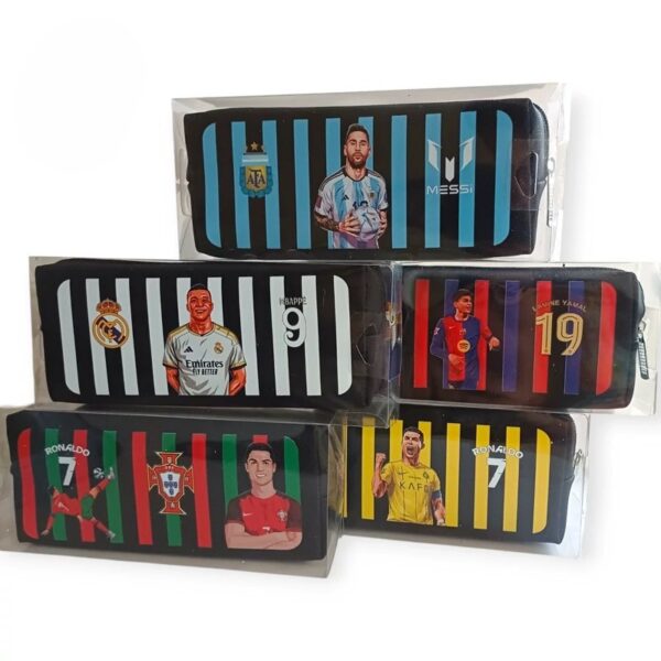 Double-Zipper Football Style School Pencil Case – High-Quality Canvas (7)