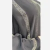 Thumbnail 6: Emirati Style Embroidered Abaya with Golden Versace Pattern Rhinestone Embellishment Design