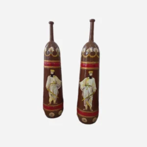 Hand-Painted Persian Meel Club Set – Cyrus the Great Pattern, 9 KG Each, Walnut Wood