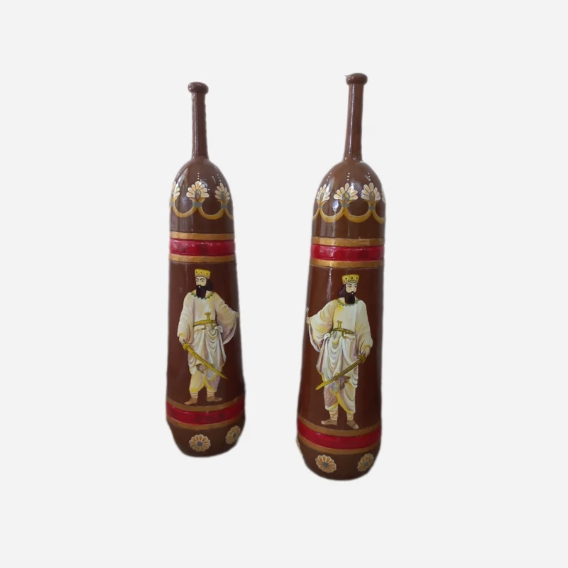 Main image of Hand-Painted Persian Meel Club Set – Cyrus the Great Pattern, 9 KG Each, Walnut Wood