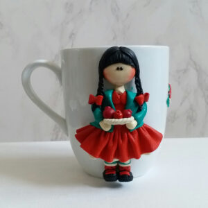 Handcrafted Yalda Night Ceramic Mug with Polymer Clay Art – A Cozy Choice for Hot and Cold Drinks