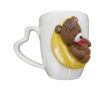 Thumbnail 2: Handmade Ceramic Mug Featuring Bear and Moon – Artistic Polymer Clay Figurine, Charming Collectible Gift