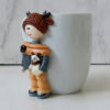 Thumbnail 3: Handmade Ceramic Mug Featuring Boy Doll – Ideal for Tea, Coffee & Cold Drinks