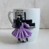 Thumbnail 3: Handmade Ceramic Mug Featuring Piano Girl – Polymer Clay Decoration, Ideal for Tea Time & Collectible Display
