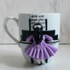 Thumbnail 2: Handmade Ceramic Mug Featuring Piano Girl – Polymer Clay Decoration, Ideal for Tea Time & Collectible Display