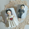 Thumbnail 3: Handmade Ceramic Mug Set – Bride & Groom Figurines, Romantic Gift for Couples