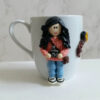 Thumbnail 2: Handmade Ceramic Mug with Girl Photographer Figurine – Unique Polymer Clay Art for Hot & Cold Drinks