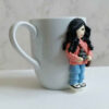 Thumbnail 3: Handmade Ceramic Mug with Girl Photographer Figurine – Unique Polymer Clay Art for Hot & Cold Drinks