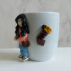 Thumbnail 4: Handmade Ceramic Mug with Girl Photographer Figurine – Unique Polymer Clay Art for Hot & Cold Drinks