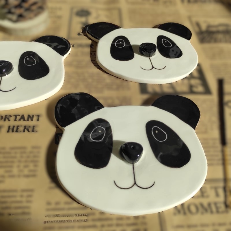 Handmade Ceramic Panda Incense Holder – Cute Decor for Kids’ Room & Nursery