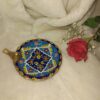 Thumbnail 2: Persian Handmade Pottery Incense Holder – Round Shape with Hand-Painted Bird Design