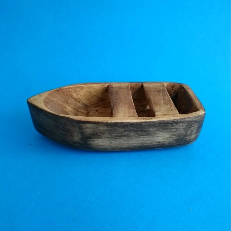 Main image of Handmade Wooden Incense Boat – Stick Holder & Burner for Tranquility
