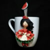 Thumbnail 4: Handmade Yalda Ceramic Mug with Spoon – Artistic Polymer Clay Decoration for Hot and Cold Drinks