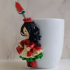 Thumbnail 2: Handmade Yalda Ceramic Mug with Spoon – Artistic Polymer Clay Decoration for Hot and Cold Drinks