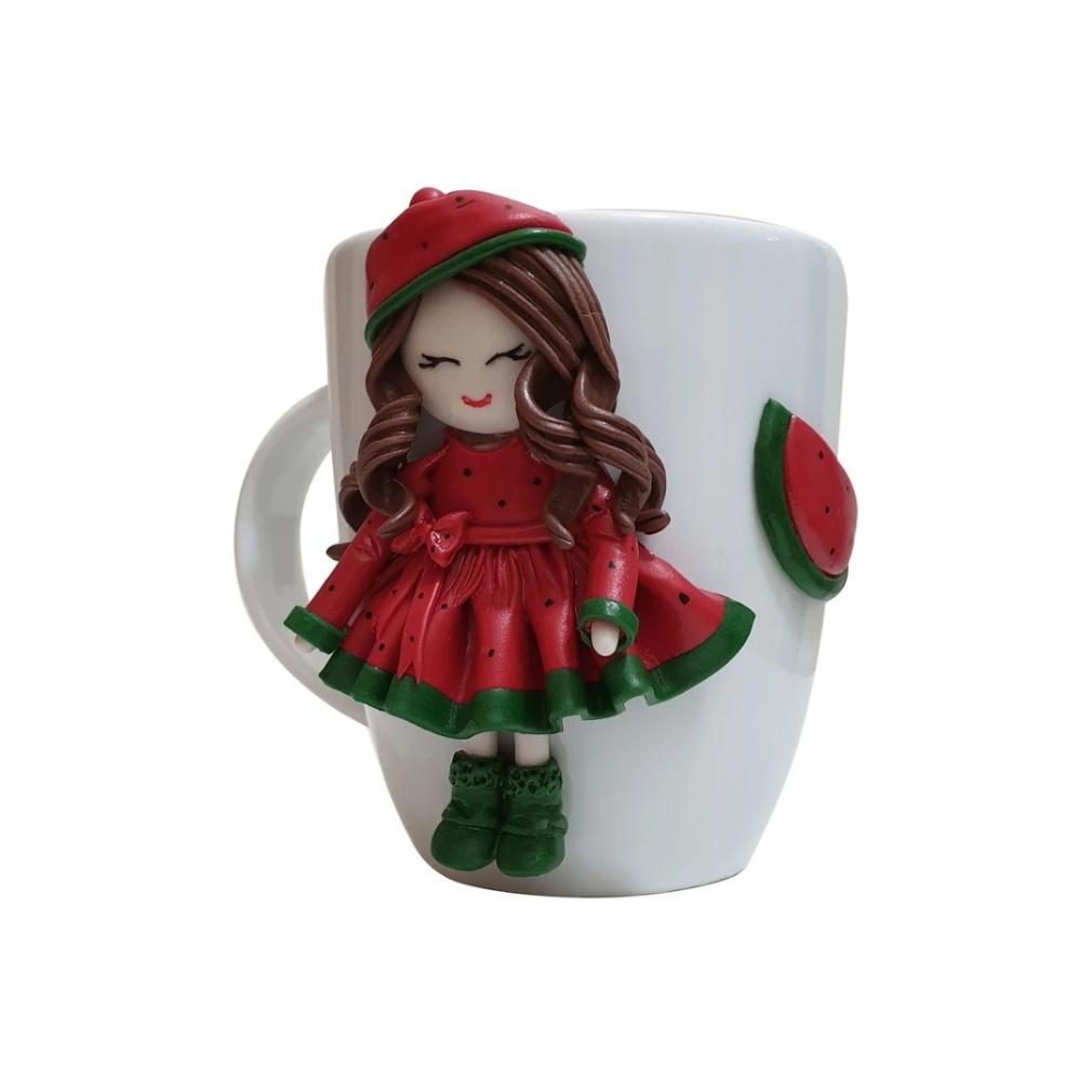 Handmade Yalda Doll Ceramic Mug – Unique Artisanal Design for Hot and Cold Drinks