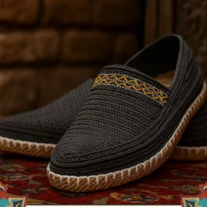 Lightweight and Breathable Hemp Giveh Shoes with Zigzag Design – A Touch of Persian Tradition