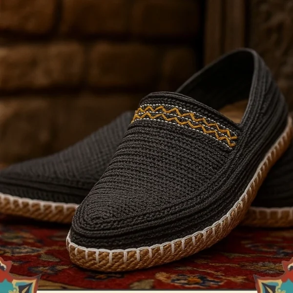 Lightweight and Breathable Hemp Giveh Shoes with Zigzag Design – A Touch of Persian Tradition (1)