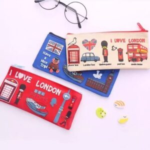 London Design Canvas Pencil Case – Chic, Functional, and High-Quality, Designs for Students