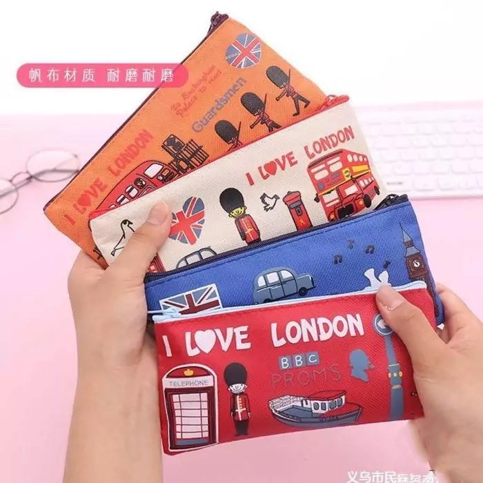 London Design Canvas Pencil Case – Chic, Functional, and High-Quality, Designs for Students