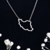 Thumbnail 2: Minimalist Iran Topographic Map Necklace – Stainless Steel