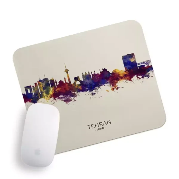 Mouse Pad with Tehran Art Pattern – Durable Fabric Layer and Soft Rubber Base