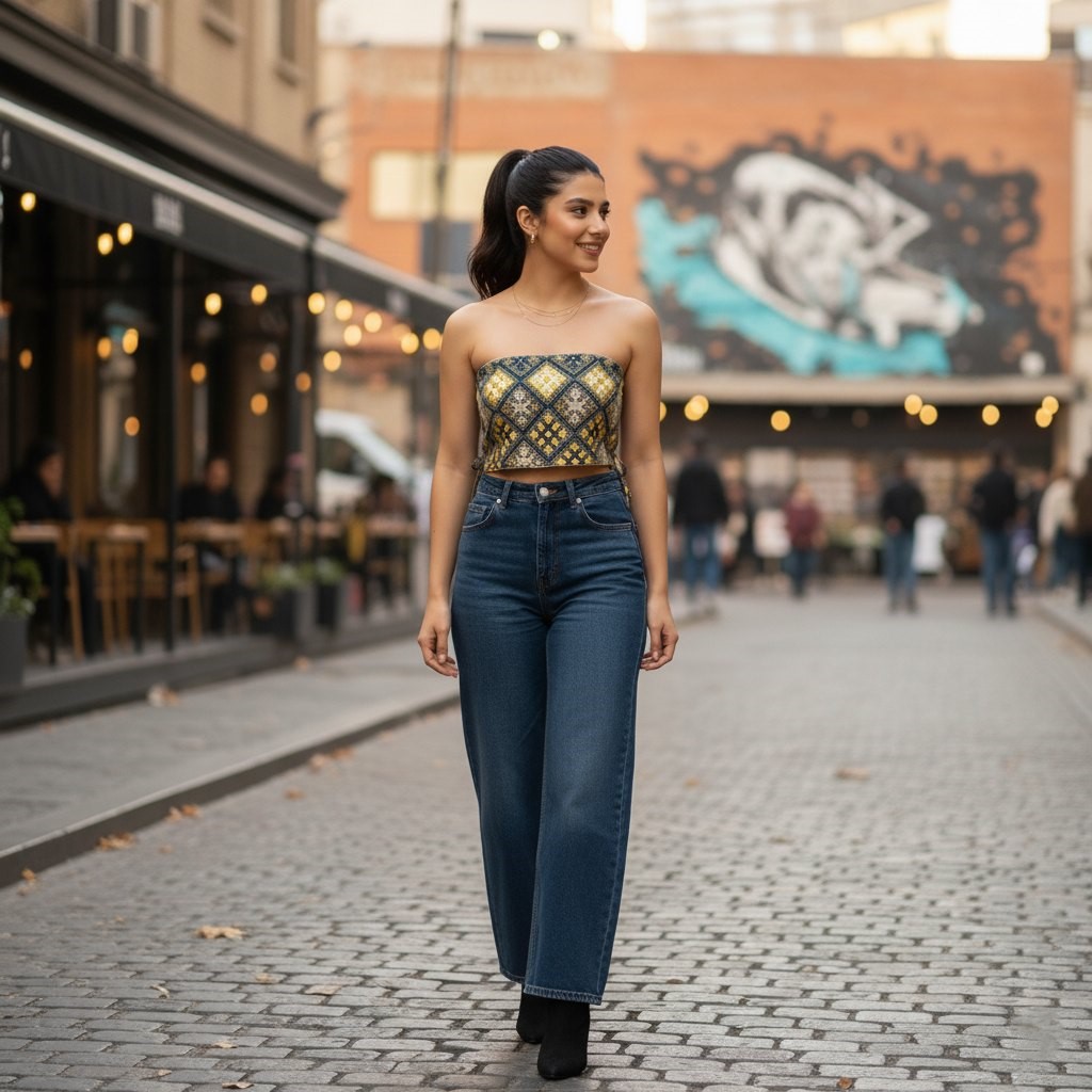 Persian Balochi Embroidered Crop Top – Authentic Silk Thread, Masterpiece of Handcrafted Tradition