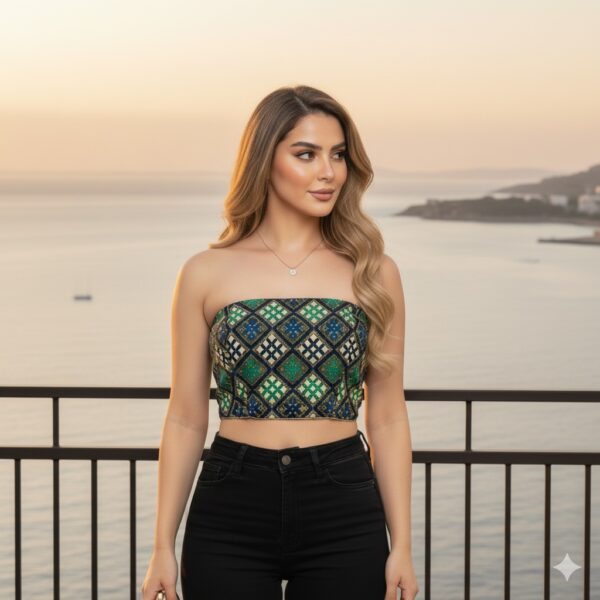 Persian Balochi Hand-Embroidered Crop Top – Luxury Silk Thread, Timeless Persian Craftsmanship (7)