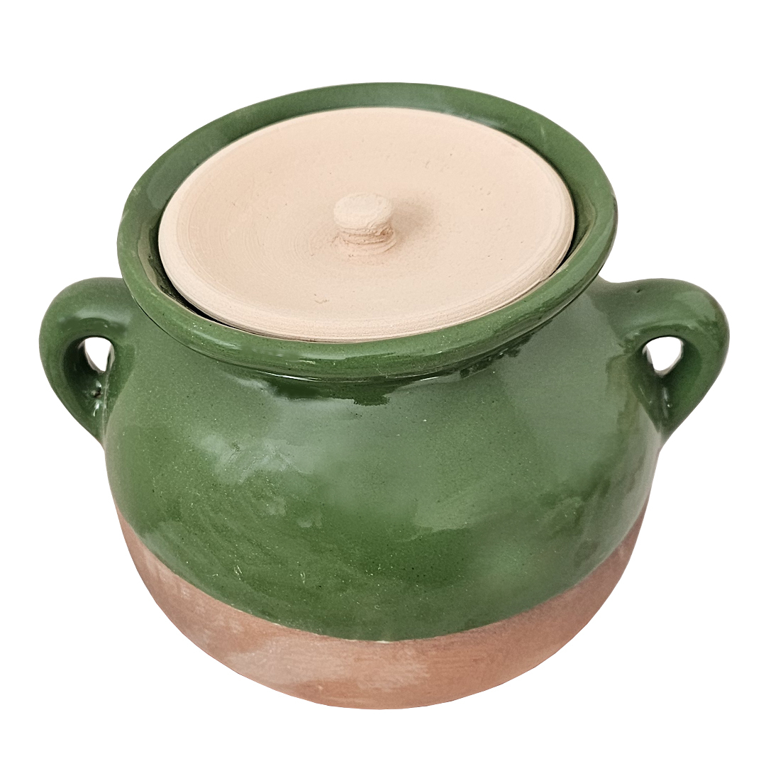 Persian Casserole Pottery Dizi Pot with Lid, Meat Masher & Salt Container – Complete Traditional Set