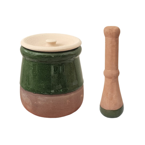 Persian Casserole Pottery Dizi Pot with Lid, Meat Masher – Perfect for Soup & Dizi (1)