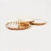 Thumbnail 2: Persian Copper Platter Set of 3 – Geometric Pattern ,Ideal for Tea & Food Serving