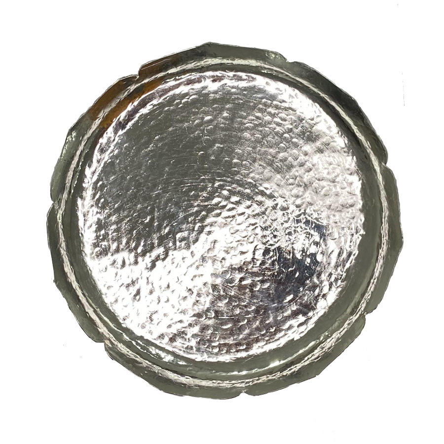 Main image of Persian Hammered Copper Serving Tray with Floral Edge – Perfect for Tea, Meals & More