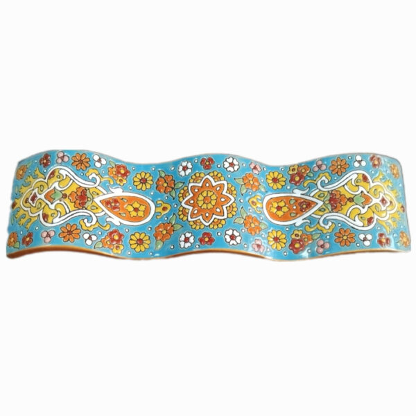 Persian Handcrafted & Hand-Painted Pottery Incense Holder – Wave Design (2)