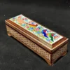 Persian Khatam Inlaid Wooden Hinged Pencil Box – Bird and Flower Artwork, Gift Ready (3)