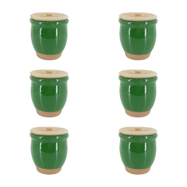 Persian Pottery Spice & Condiment Jar Set – Dizi Cooking Pot Shape, 6-Piece (2)