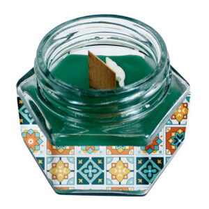 Persian Scented Jar Candle with Wooden Wick – Designed to Bring Serenity and Style to Your Home