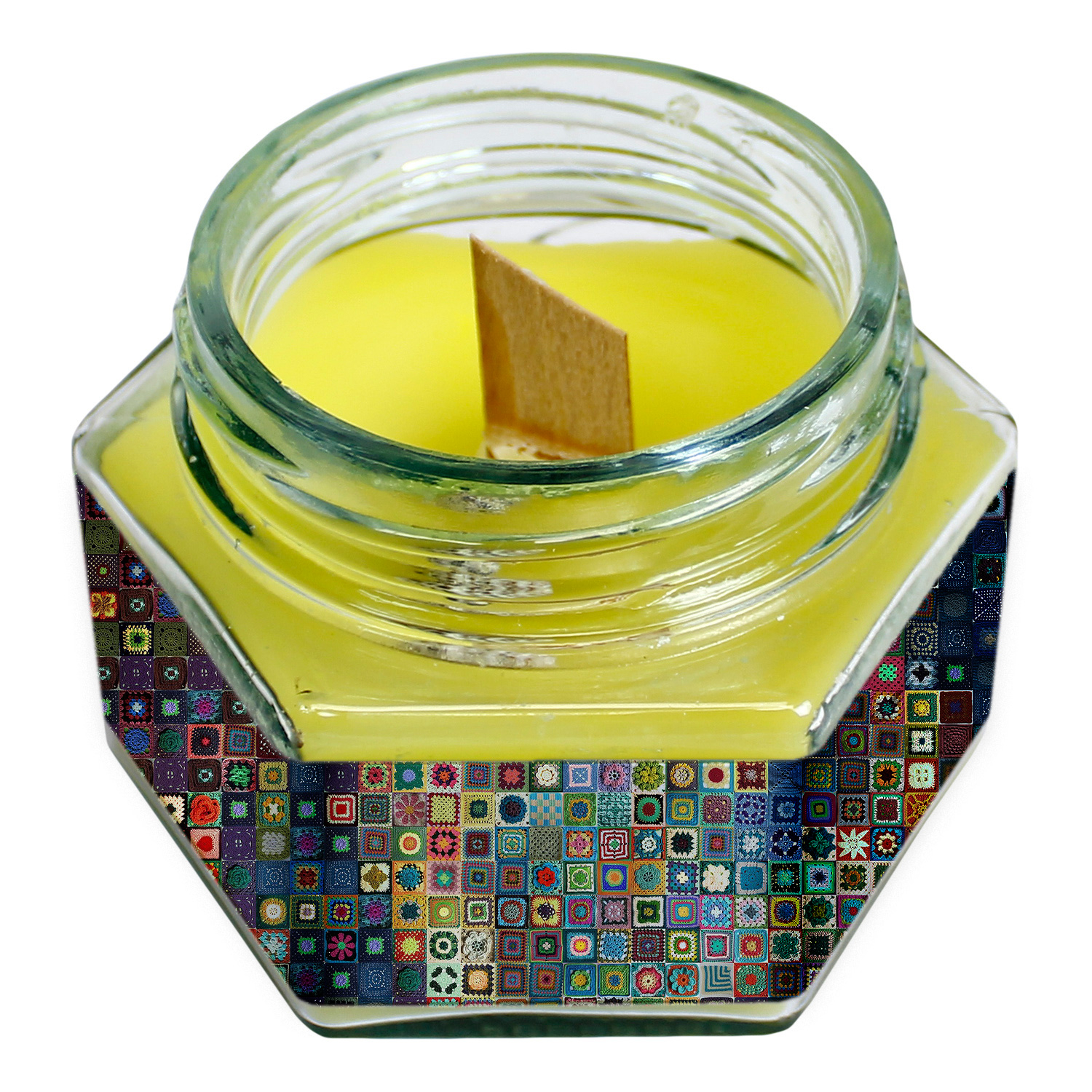 Main image of Persian Tile-Inspired Jar Candle with Wooden Wick –  Bring Serenity and Sophisticated Style to Your Home