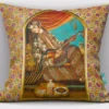 Thumbnail 2: Persian Velvet Cushion Cover – Artistic Depiction of a Girl Playing Kamancheh, Symbolizing Persian Musical Heritage