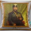 Thumbnail 2: Persian Velvet Cushion Cover – Featuring Naser al-Din Shah Qajar, the Regal Qajar King, Reflecting the Elegance of Persian Royal Heritage