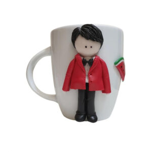 Persian Yalda-Themed Handmade Ceramic Mug with Artistic Doll Decoration – Perfect for Hot and Cold Beverages