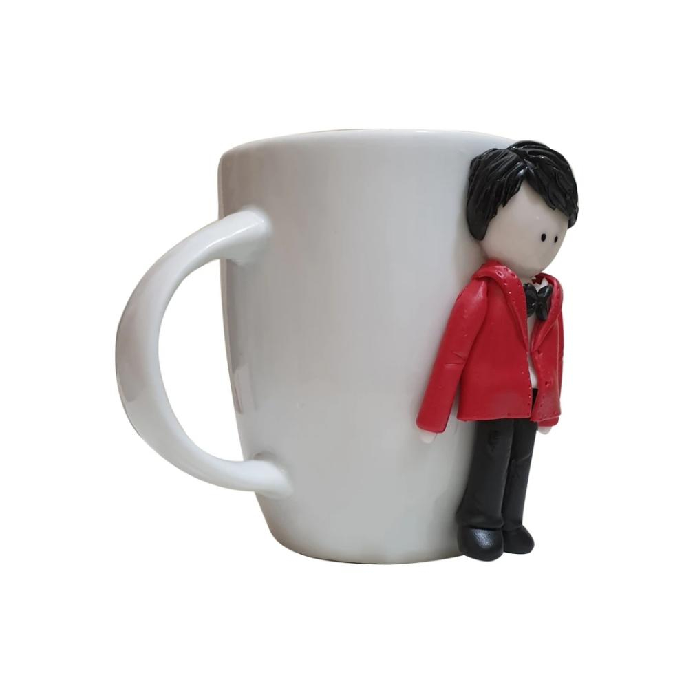 Persian Yalda-Themed Handmade Ceramic Mug with Artistic Doll Decoration – Perfect for Hot and Cold Beverages