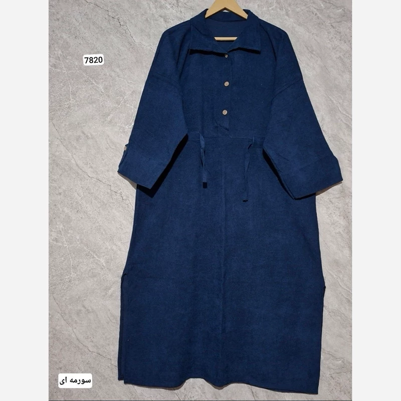 Solid Corduroy Kaftan Abaya for Women with Adjustable Waist Belt Suitable for Everyday Outing, Relaxed Gathering