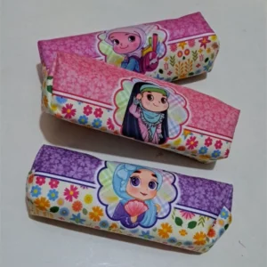 Single-Zip Velvet Pencil Case – Colorful & Cute Islamic Design for Girls